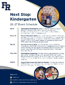 Franklin Regional Next Stop Kindergarten 26–27 Event Schedule.